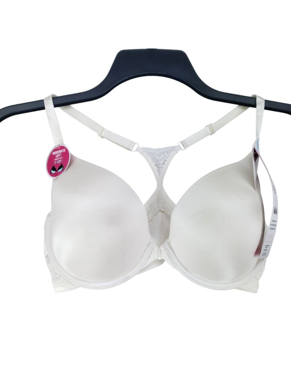 Maidenform Custom Lift 38C Beige Racerback Bra Lace Silky Smooth Fabric